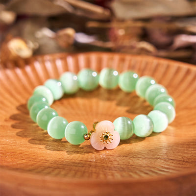 Foviel Cat's Eye Chrysoberyl Flower Love Bracelet