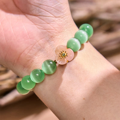 Foviel Cat's Eye Chrysoberyl Flower Love Bracelet