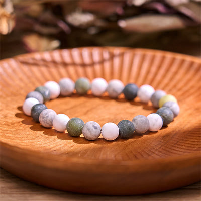 Foviel Weiß Türkis Picasso Jasper Grün Calcite Segen Armband