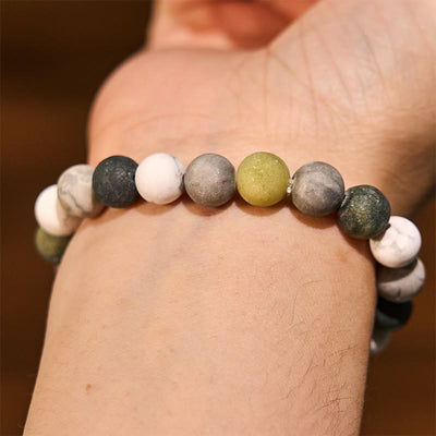 Foviel Weiß Türkis Picasso Jasper Grün Calcite Segen Armband