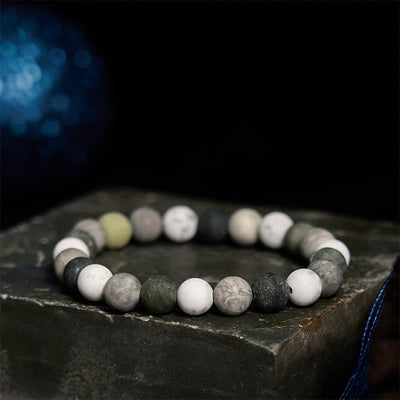 Foviel Weiß Türkis Picasso Jasper Grün Calcite Segen Armband