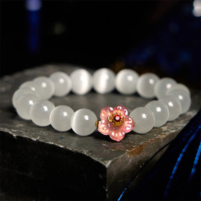 Foviel Katzenauge Chrysoberyl Blumen-Liebes-Armband