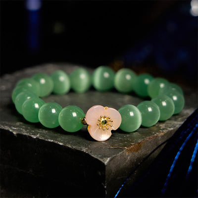 Foviel Katzenauge Chrysoberyl Blumen-Liebes-Armband