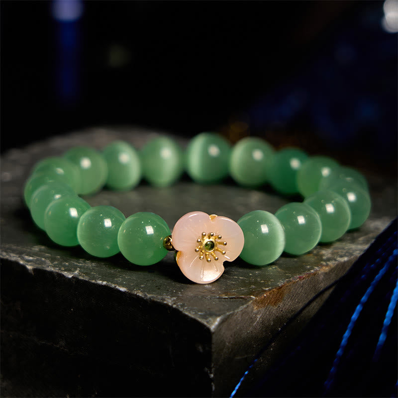 Foviel Katzenauge Chrysoberyl Blumen-Liebes-Armband