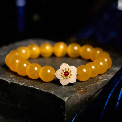 Foviel Katzenauge Chrysoberyl Blumen-Liebes-Armband