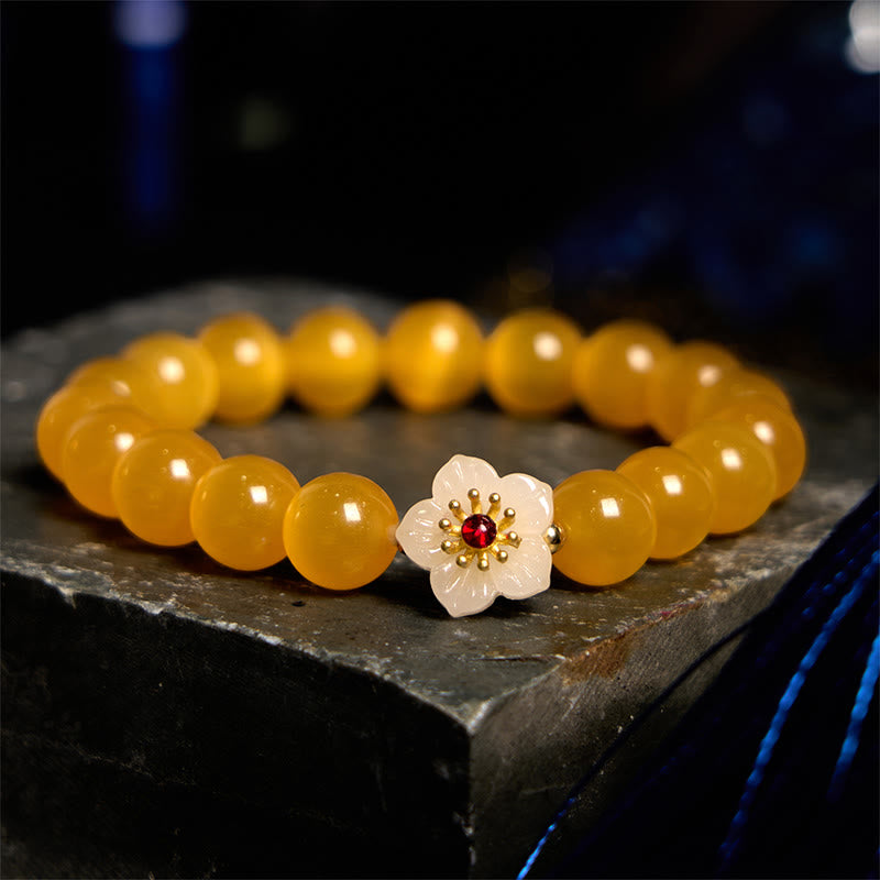 Foviel Katzenauge Chrysoberyl Blumen-Liebes-Armband