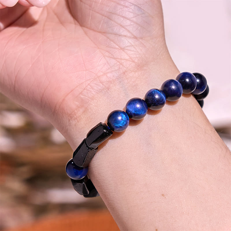 Buddha Stones "Wishing You Strength and Clarity" Blue Tiger Eye Bracelet Includes Gift Message Card - image 4