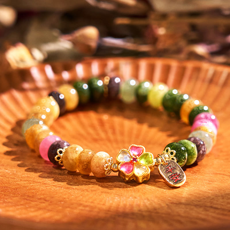 Foviel Turmalin Jade Sicher und gut Liebe Armband