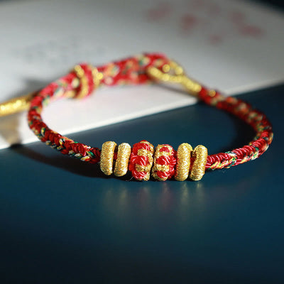Buddha Stones Chinese Zodiac Colorful Strings Luck Bracelet - Ox Tiger(Wrist Circumference: 15-18cm) - image 3
