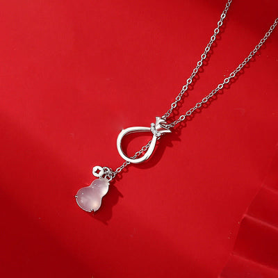 Buddha Stones Red Agate Chalcedony 925 Sterling Silver Gourd Lucky Bag Confidence Necklace Pendant Necklaces & Pendants BS Chalcedony 925 Sterling Silver