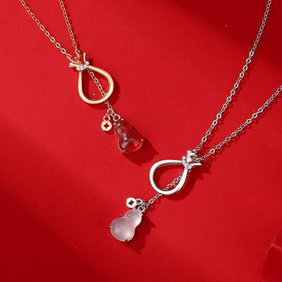 Buddha Stones Red Agate Chalcedony 925 Sterling Silver Gourd Lucky Bag Confidence Necklace Pendant Necklaces & Pendants BS 3
