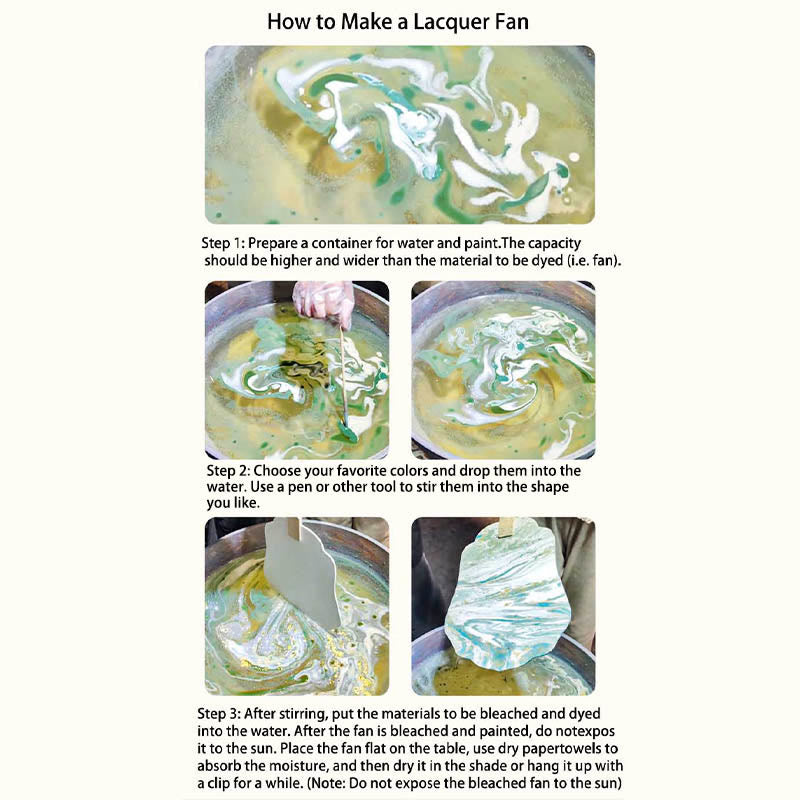 Buddha Stones DIY Chinese Lacquer Fan Blank Painting Handheld Fan Fan BS 6