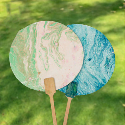 Buddha Stones DIY Chinese Lacquer Fan Blank Painting Handheld Fan Fan BS 14