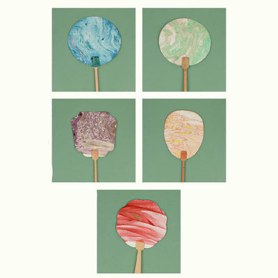Buddha Stones DIY Chinese Lacquer Fan Blank Painting Handheld Fan Fan BS 26