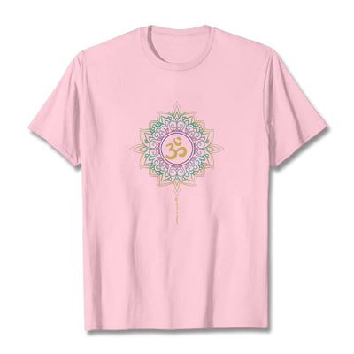 Foviel OM Yellow Green Gradient Lotus Cotton Tee T-shirt
