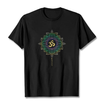 Foviel OM Yellow Green Gradient Lotus Cotton Tee T-shirt