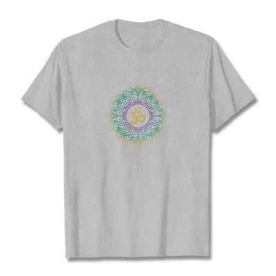 Foviel OM Yellow Green Gradient Lotus Cotton Tee T-shirt