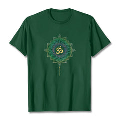 Foviel OM Yellow Green Gradient Lotus Cotton Tee T-shirt