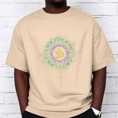 Foviel OM Yellow Green Gradient Lotus Cotton Tee T-shirt