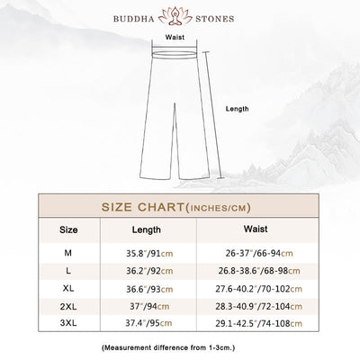 Buddha Stones 2Pcs Three Quarter Sleeve Long Sleeve Shirt Wide Leg Pants Meditation Cotton Linen Clothing Women's Set - image 5