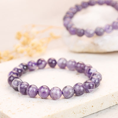 Buddha Stone Various Crystals Malachite Lazurite Lapis Lazuli Hemimorphite Calmness Bracelet - Amethyst(Wrist Circumference: 14-16cm) - image 107