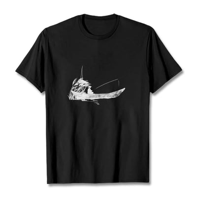 T-shirt en coton à motif herbe pour la pêche en bateau Foviel
