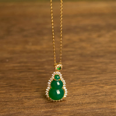 Foviel Green Chalcedony Gourd Pendant