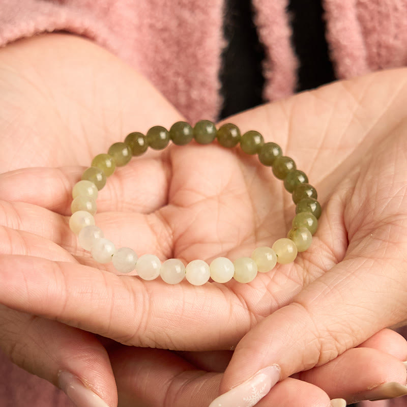 Buddha Stones Hetian Jade Gradient Color Abundance Bracelet - image 3