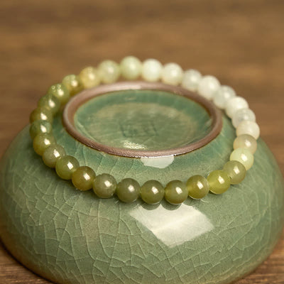 Buddha Stones Hetian Jade Gradient Color Abundance Bracelet - image 1