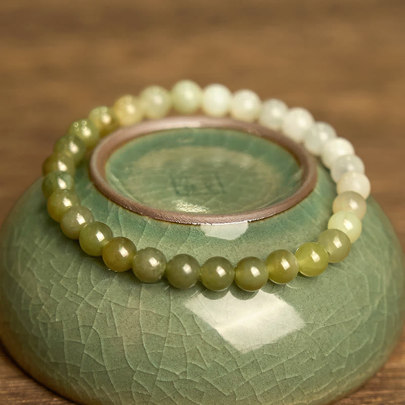 Buddha Stones Hetian Jade Gradient Color Abundance Bracelet - image 1
