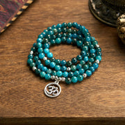 Foviel 108 Mala Beads Apatite Bead Om The Tree Of Life Lotus Bracelet