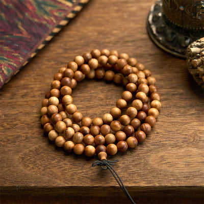 Buddha Stones 108 Mala Beads Lightning Strike Peach Wood Hand Polishing Protection Bracelet - image 5