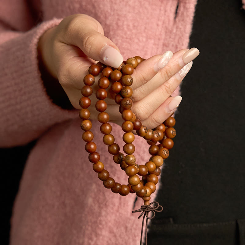 Buddha Stones 108 Mala Beads Lightning Struck Jujube Wood The Golden Light Mantra Protection Bracelet - image 2