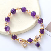 Foviel Natural Amethyst Geometric Crystal Meditation Bracelet