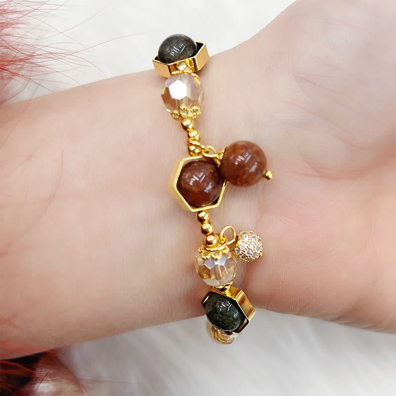 Foviel Natürliche farbige verstümmeltes Quarz Amethyst Schutzarmband