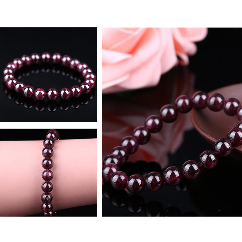 Bracelet Passion Foviel en perles de grenat naturel