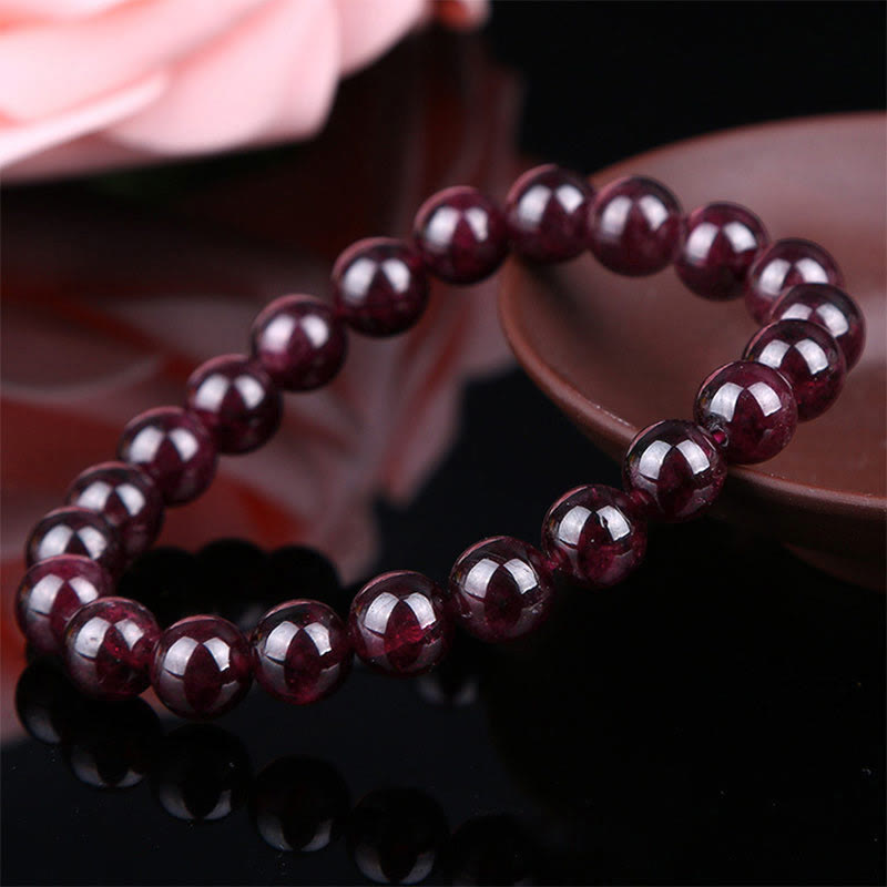 Foviel Natural Garnet Bead Passion Bracelet