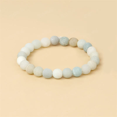 Buddha Stones Love Self Green Series Calm Balance Support Bracelet Bracelet BS Light Amazonite(Wrist Circumference: 14-16cm)