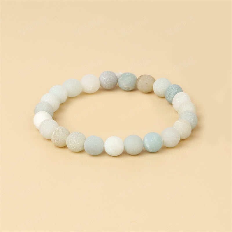 Buddha Stones Love Self Green Series Calm Balance Support Bracelet Bracelet BS Light Amazonite(Wrist Circumference: 14-16cm)
