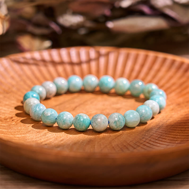 Buddha Stones Love Self Green Series Calm Balance Support Bracelet Bracelet BS Dark Amazonite(Wrist Circumference: 14-16cm)
