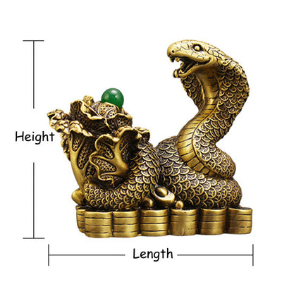 Buddha Stones Year Of The Snake Copper Coins Ingots Cabbage Brass Statue Home Decoration - image 12