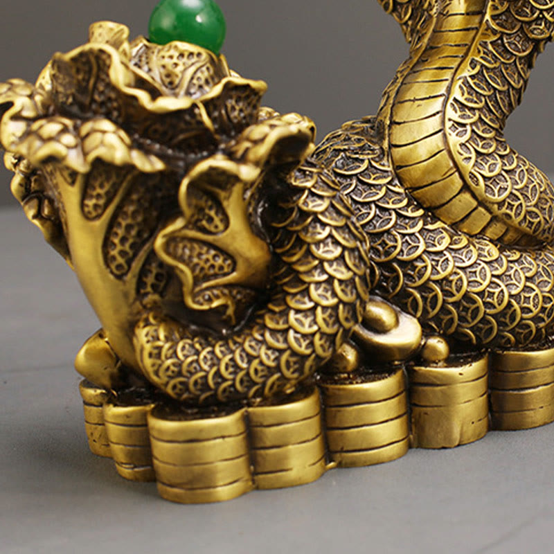 Buddha Stones Year Of The Snake Copper Coins Ingots Cabbage Brass Statue Home Decoration - image 9