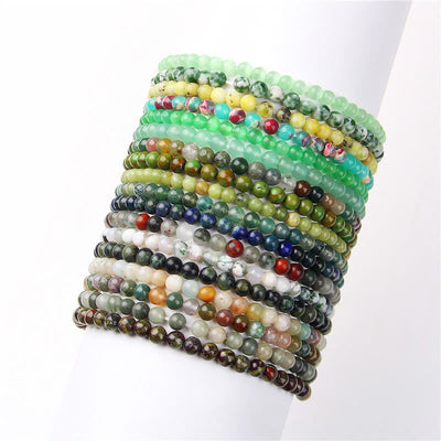 Buddha Stones 4mm Various Stone Crystal Mini Beads Healing Bracelet Bracelet BS 73