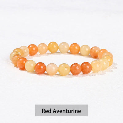 Buddha Stones Various Crystal Stone Amethyst Green Aventurine Rose Quartz Healing Bracelet - Red Aventurine - 10mm(Wrist Circumference 14-16cm) - image 13