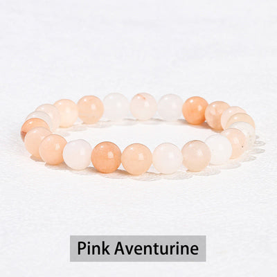 Buddha Stones Various Crystal Stone Amethyst Green Aventurine Rose Quartz Healing Bracelet - Pink Aventurine - 10mm(Wrist Circumference 14-16cm) - image 12