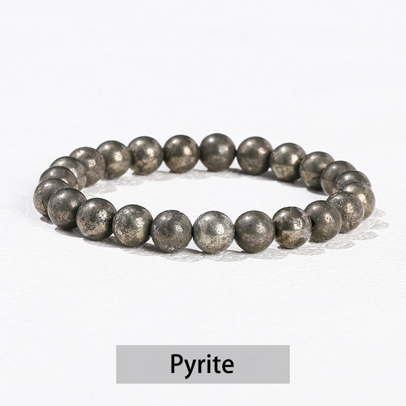 Buddha Stones Various Crystal Stone Amethyst Green Aventurine Rose Quartz Healing Bracelet - Pyrite - 10mm(Wrist Circumference 14-16cm) - image 39
