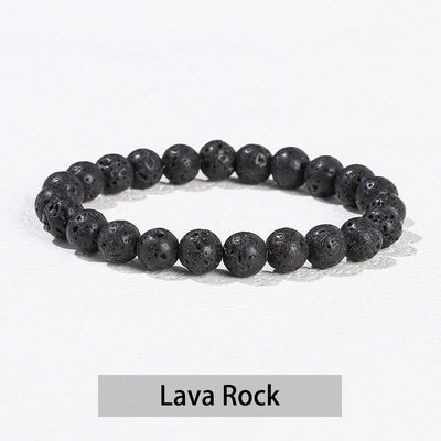 Buddha Stones Various Crystal Stone Amethyst Green Aventurine Rose Quartz Healing Bracelet - Lava Rock - 10mm(Wrist Circumference 14-16cm) - image 40