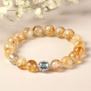 Foviel Natural Citrine Rutilated Quartz Prosperity Bracelet