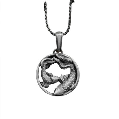 Buddha Stones Pure Tin Pisces Double Koi Fish Wealth Necklace Pendant Necklaces & Pendants BS 3