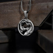Foviel Pure Tin Pisces Double Koi Fish Wealth Necklace Pendant
